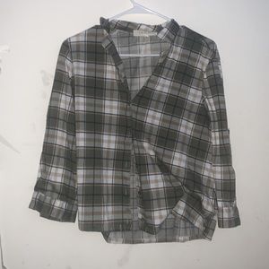 Green and gold button down flannel